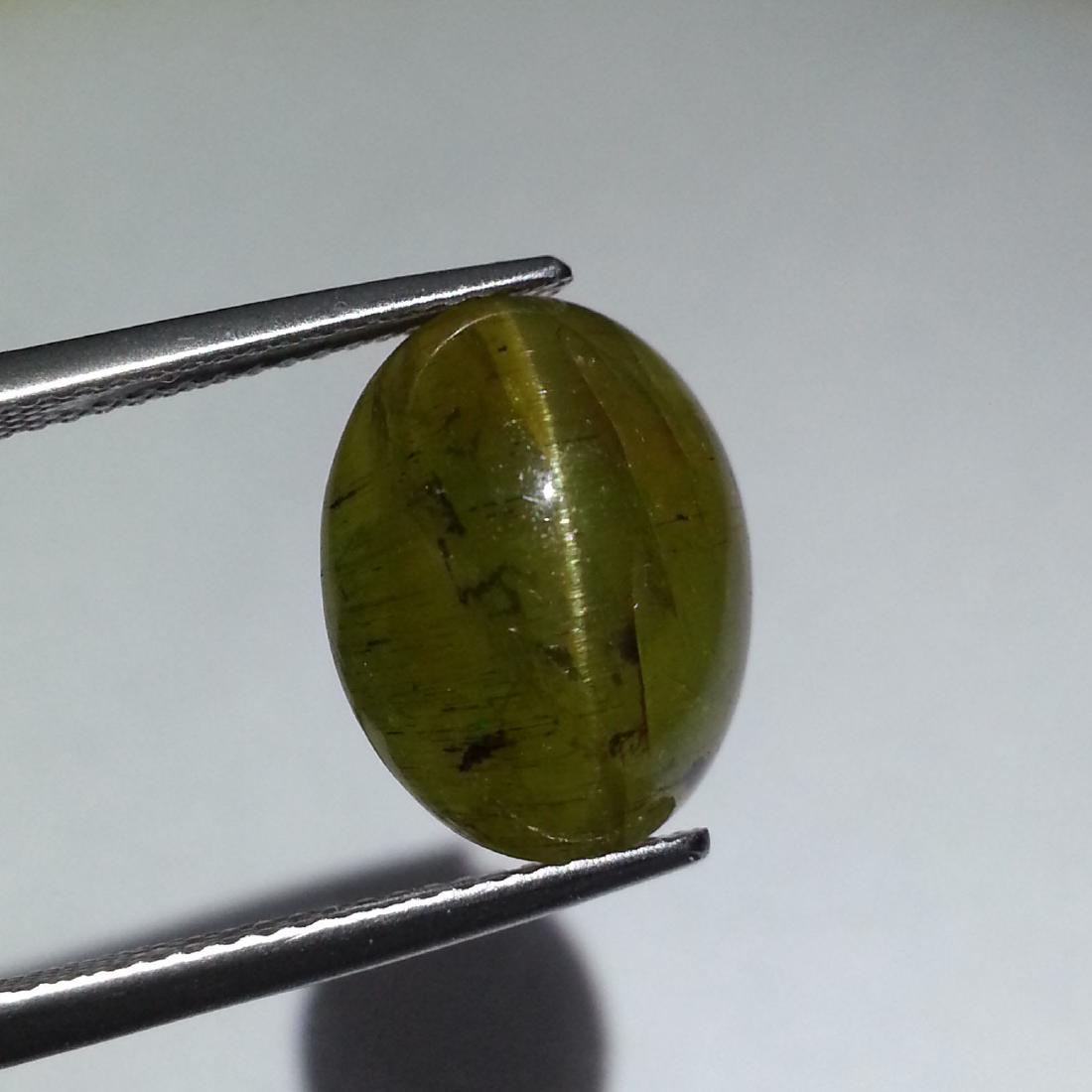 Natural Apatite cat's Eye Oval Cut 12.25 ct: No Reserve! Title: Natural Apatite cat's Eye Oval Cut 12.25 ct Color/Clarity: Semi -Transparent Loosegemstone Carat Weights: 12.25 Size/Dimensions: 14.50 x 11.00 x 9.05 Additional Information: Oval - 