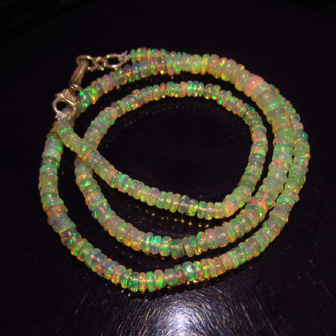 39.75 Ct Genuine 245 Ethiopian Opal Beads Pure Silver (1 of 3)