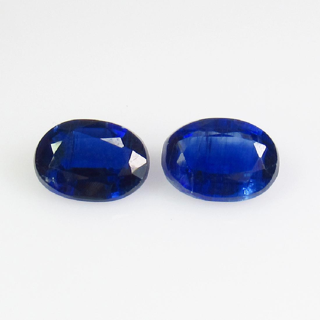 2.15 Ct Genuine Deep Blue Kyanite Matching Oval Pair (1 of 2)