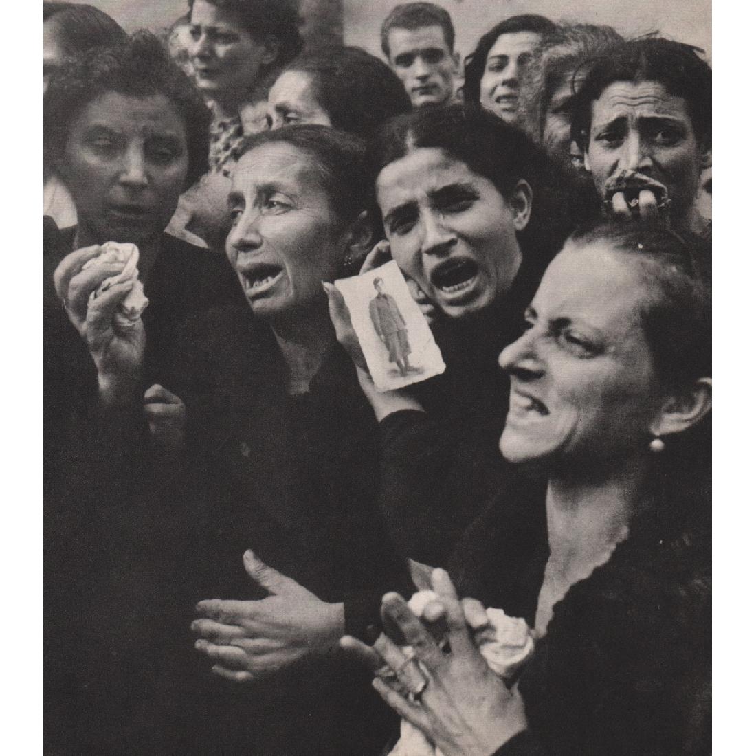 ROBERT CAPA - Mother's Agony, WWII: Artist: ROBERT CAPA Print Title: Mother's Agony, WWII Medium: Sheet-fed Gravure Printing Date: 1960's Printed in Japan Image Size approx: 7.5 x 8 inches Robert Capa (1913-1954) was a Hungarian war pho