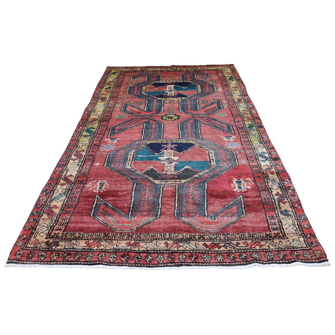 Semi Antique North West Persian Hand-Knotted Oriental: Title: Semi Antique North West Persian Hand-Knotted Oriental Village Rug Year: 1960 Origin (city & Country): IRAN (Islamic Republic of Iran) Size/Format: 4'6" x 10'1" Material: Wool, Cotton This is a