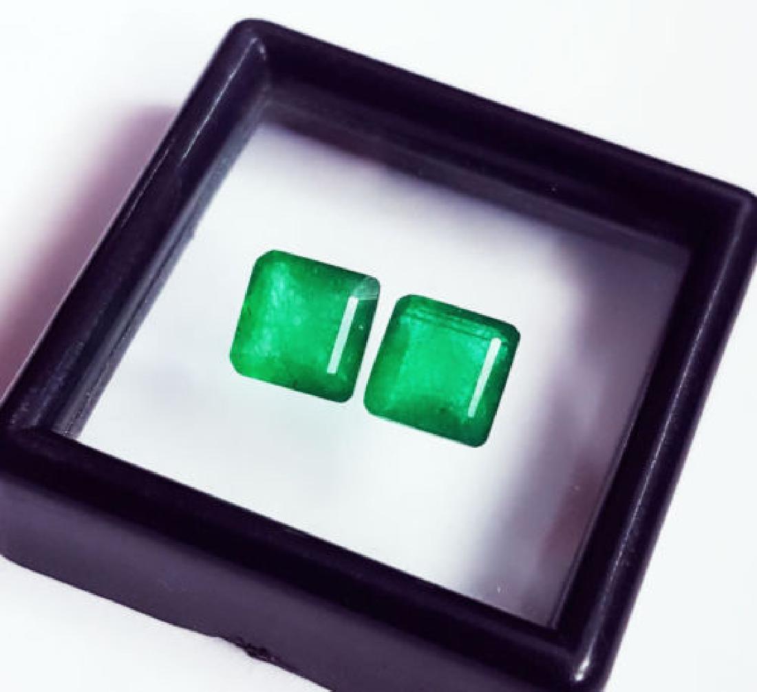 2 Cts beautifull pair certified Zambian emeralds (1 of 1)
