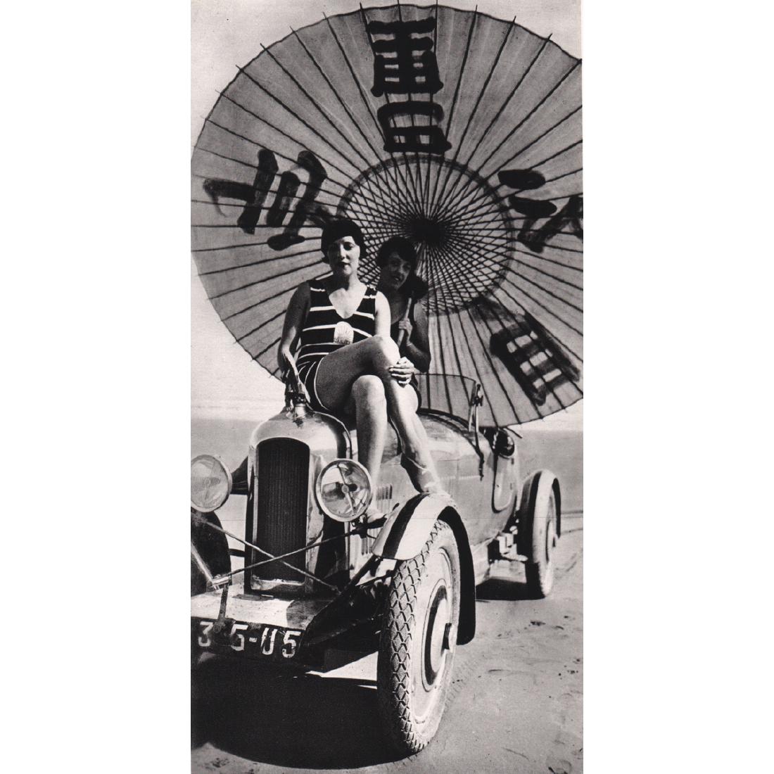 JACQUES HENRI LARTIGUE - Bibi in my car, 1927: Artist: JACQUES HENRI LARTIGUE Print Title: Bibi in my car, 1927 Medium: Sheet-fed Gravure Printing Date: 1970's Printed in France Image Size approx: 4.75 X 9.25 inches Jacques Henri Lartigue (1894-19