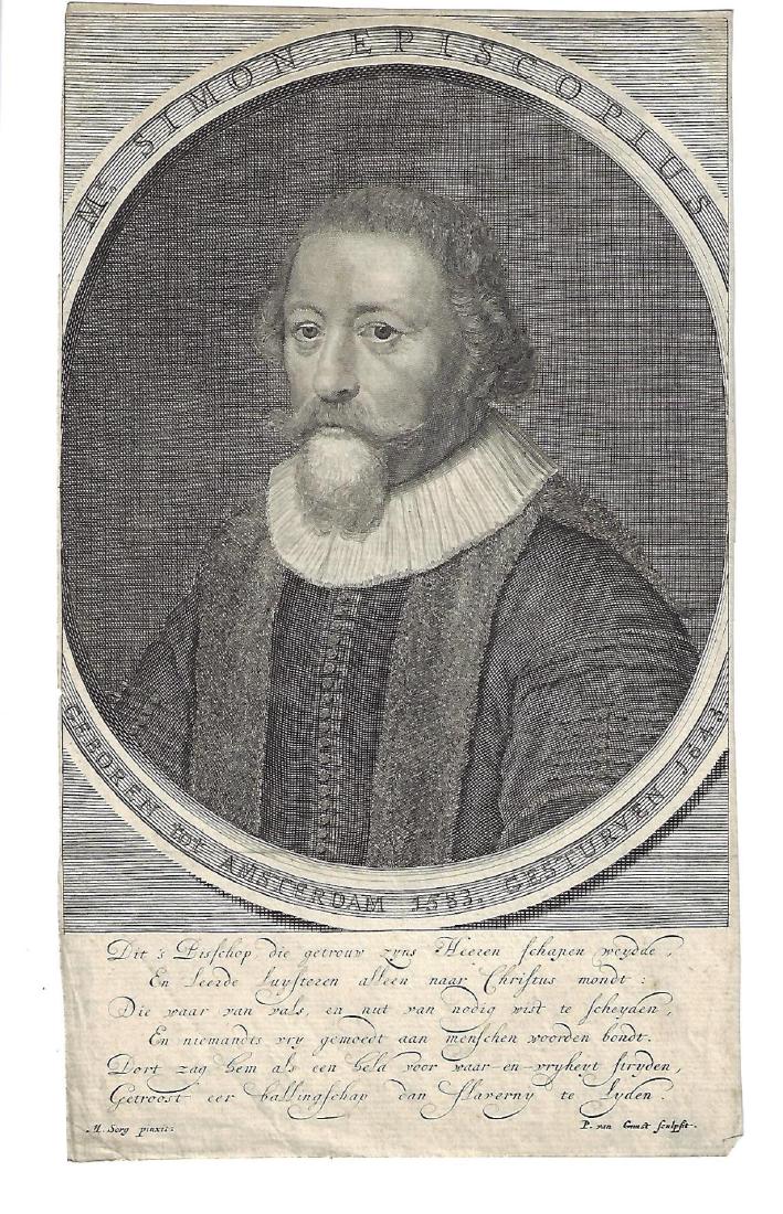 17th C Engraving Simon Episcopus of Amsterdam (1 of 1)
