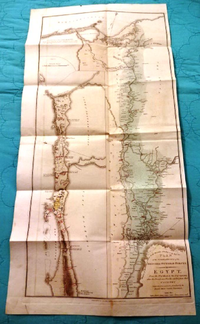 1802 Large Folding Plan British Operations Egypt (1 of 4)