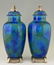 Paul Milet Sèvres: Pair Art Deco blue ceramic urns - 3
