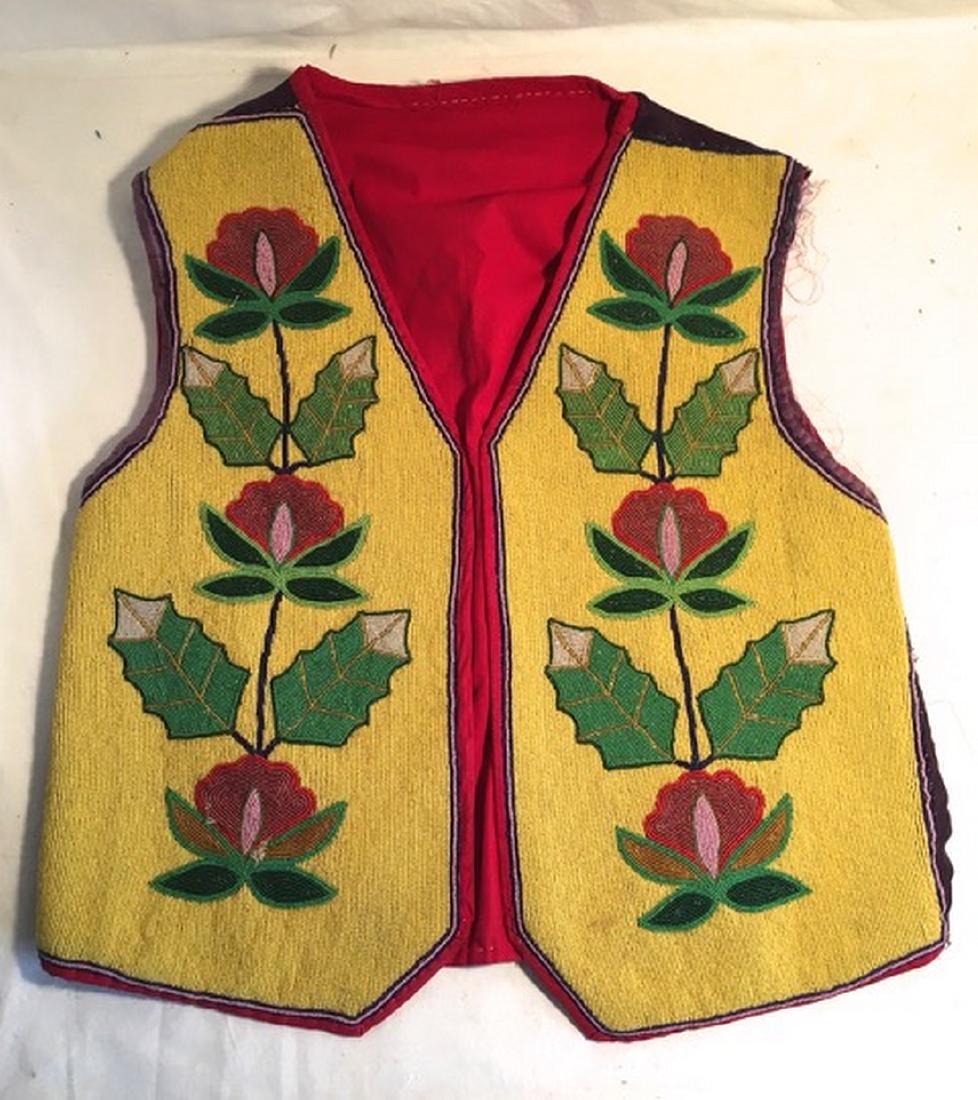 Native American Beaded Vest: Title: Native American Beaded Vest Date: 1890-1910 Shipping: Domestic: Flat-rate of $20.00 to anywhere within the contiguous U.S. International: Foreign shipping rates are determined by destination. C