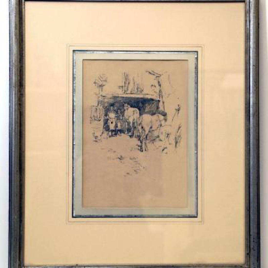 James Abbott McNeill Whistler 1834-1903 The Smith's: Title: James Abbott McNeill Whistler 1834-1903 The Smith's Yard c. 1895 Stone Litho Additional Information: The Smith's Yard. Circa 1895 Original Stone Lithograph. Way 88; Levy 126. Edition about 3,00