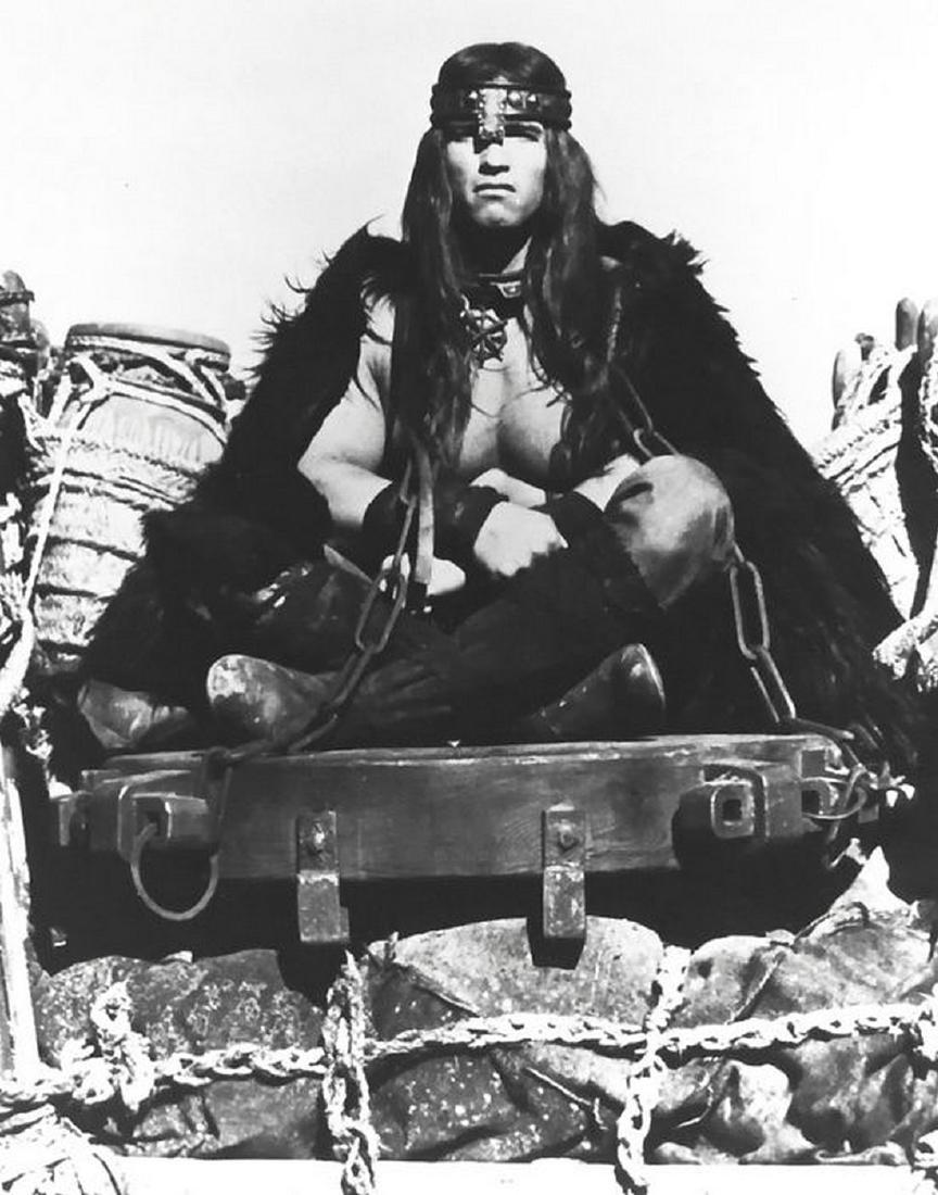 Arnold Schwarzenegger, 1984/1985/1991: No Reserve! Title: 3 x Unknown/NBC/Tri-Star/Universal City Studios - Arnold Schwarzenegger, 1984/1985/1991 Additional Information: 1. Arnold Schwarzenegger in "Conan the Barbarian", 1985 Gelatin silve