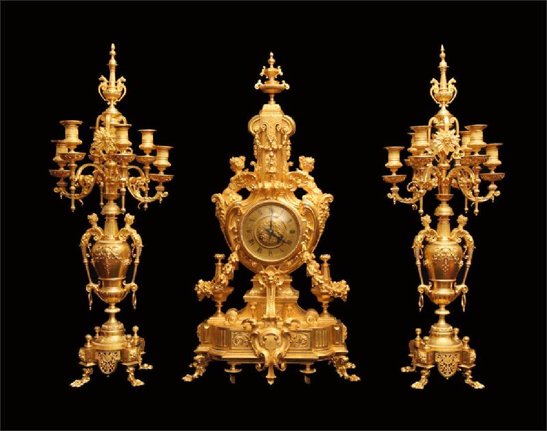 BARBEDIENNE - FRENCH GOLD PLATED BRONZE LOUIS XVI