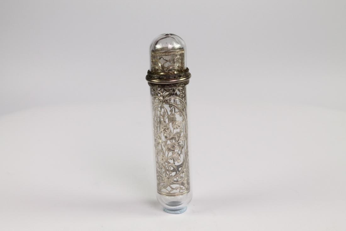 French Glass Perfume Flask With Internal Silver Cage (1 of 20)