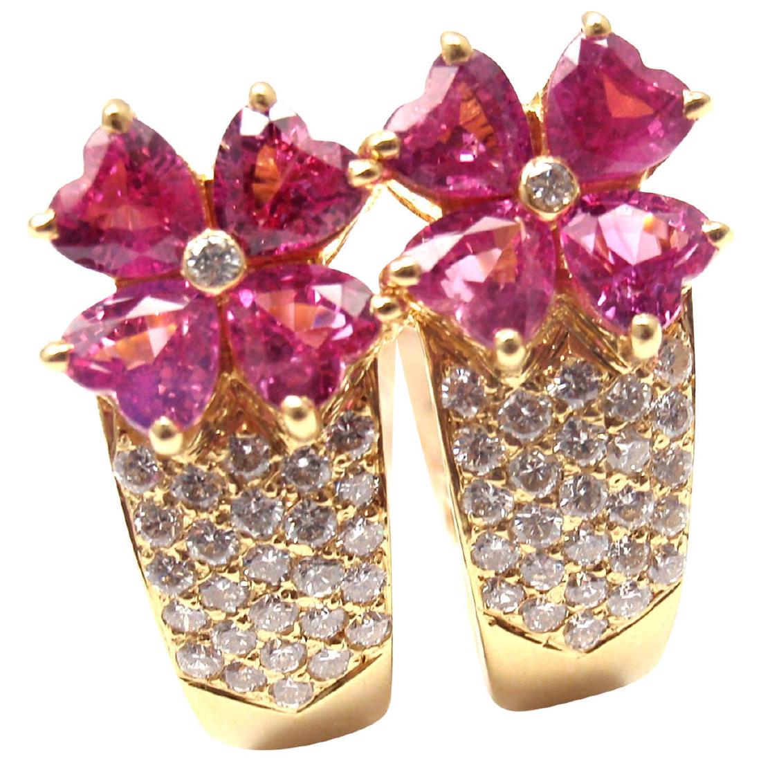 Van Cleef & Arpels Pink Sapphire Diamond Gold Flower (1 of 8)