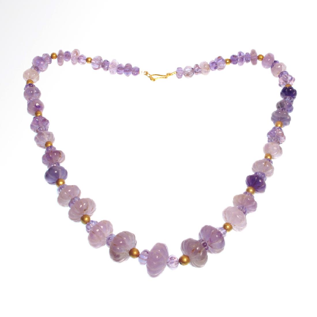 Greek Hellenistic Amethyst and Gold Necklace, c. 2nd - (1 of 5)