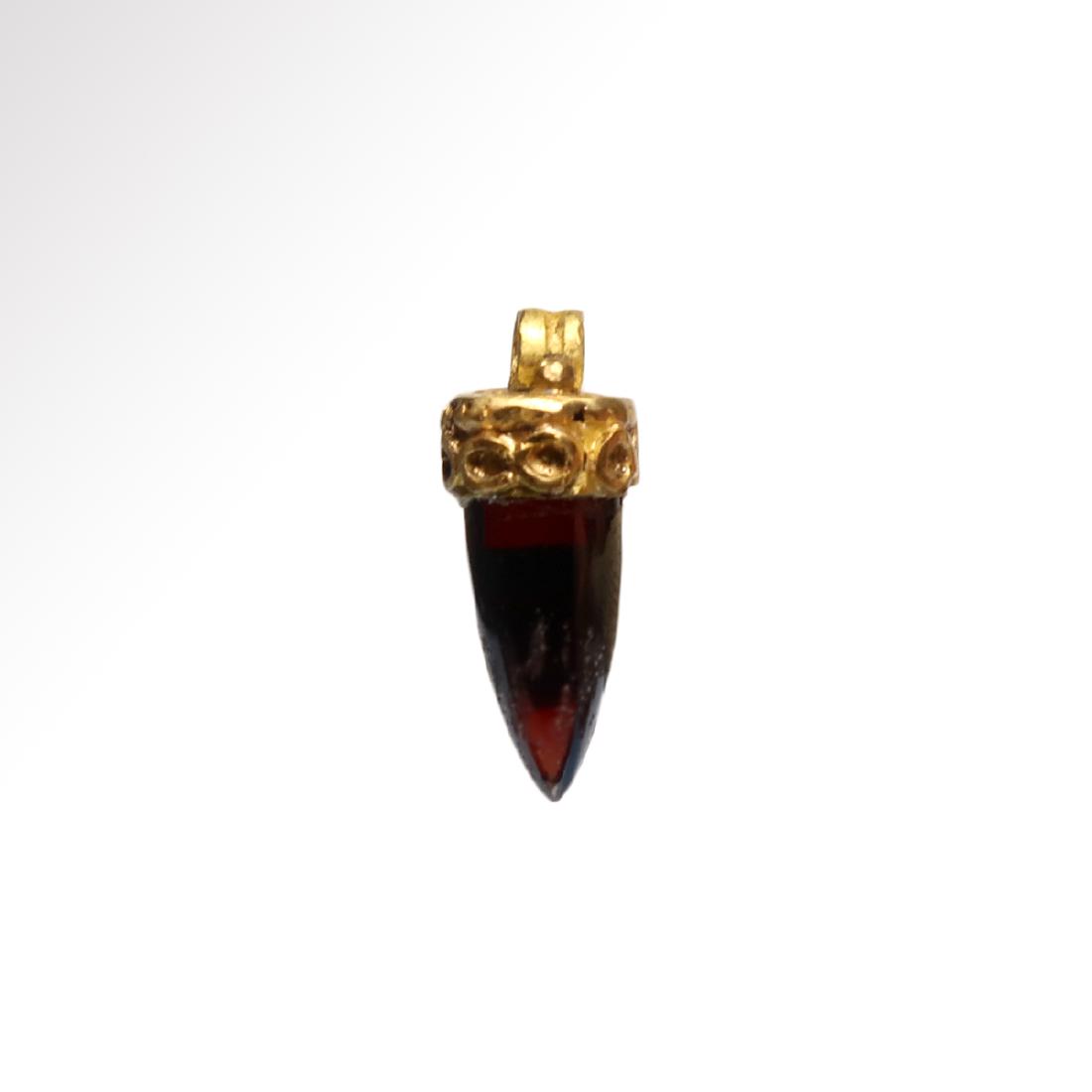 Viking Garnet and Gold Pendant, c. 11th Century A.D. (1 of 5)