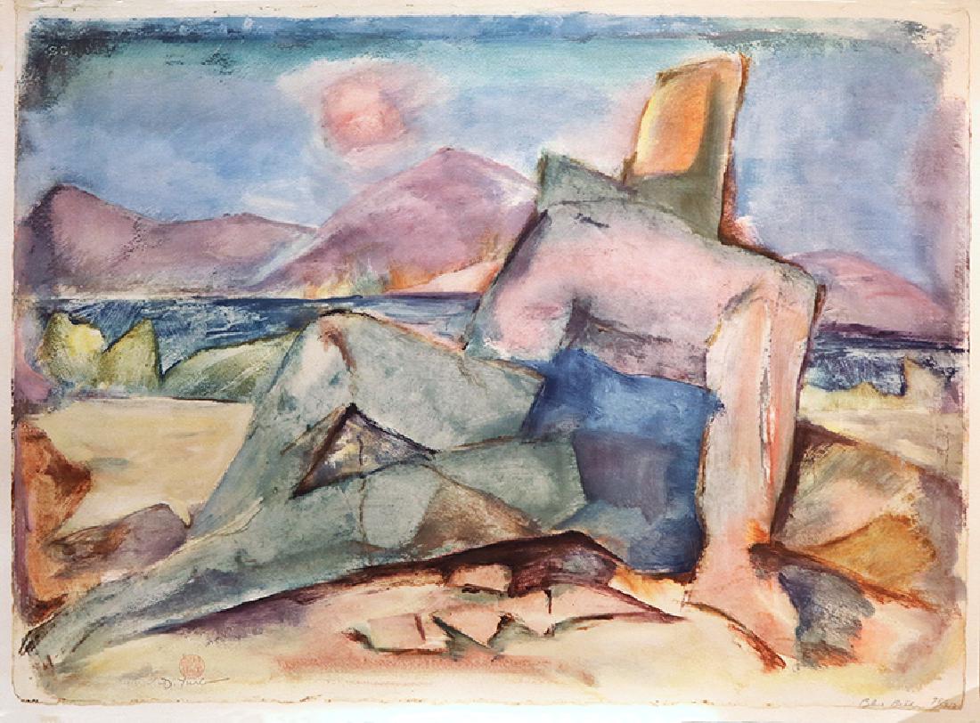 Blue Bather by D. Yunlo (Limited Edition Lithograph) (1 of 4)