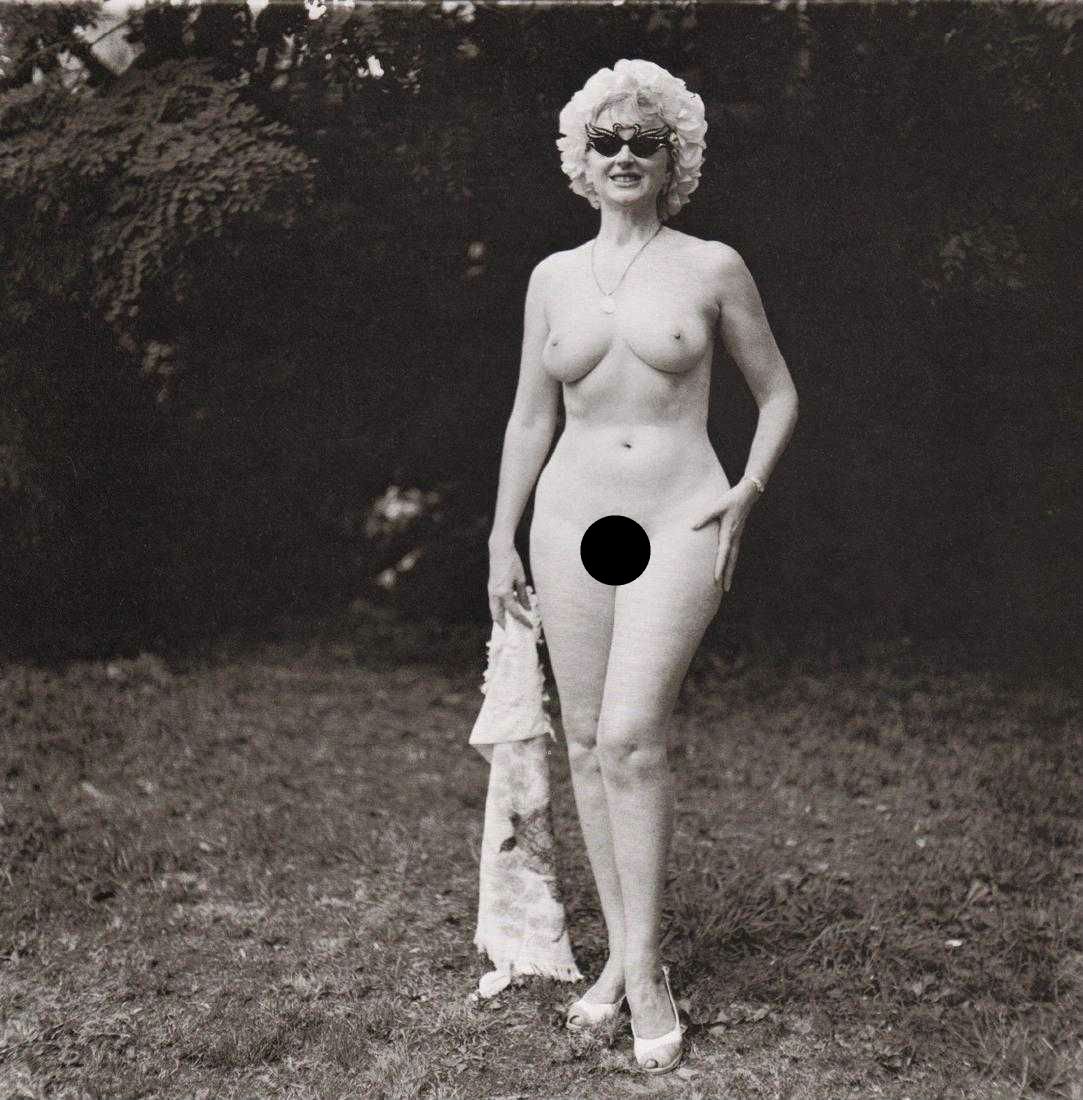 DIANE ARBUS - Nudist with Swan Sunglasses, 1965: Artist: DIANE ARBUS Print Title: Nudist with Swan Sunglasses, 1965 Medium: Photoengraving Printed 1970’s in the US Image size (inches) approx. 8 x 8” Diane Arbus (1923 –1971),was an American pho