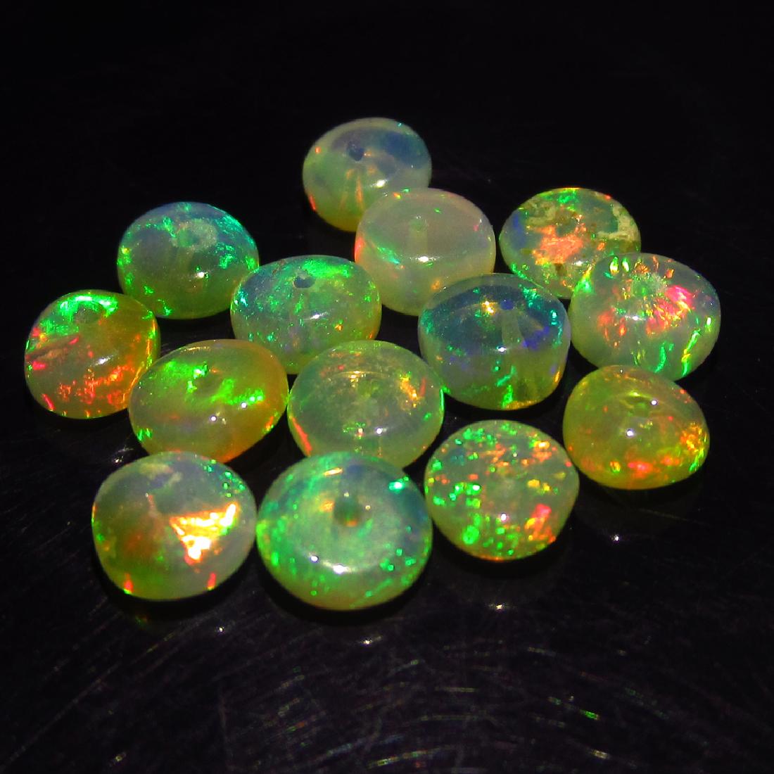 4.87 Ct Genuine 14 Drilled Multi-Color Fire Round Opal (1 of 2)