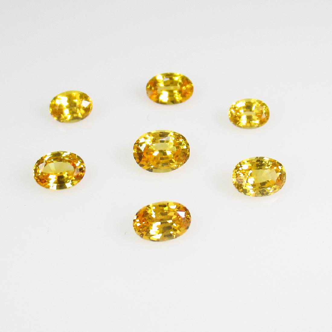 1.65 Ct Genuine 7 Ceylon Yellow Sapphire Necklace Set (1 of 3)