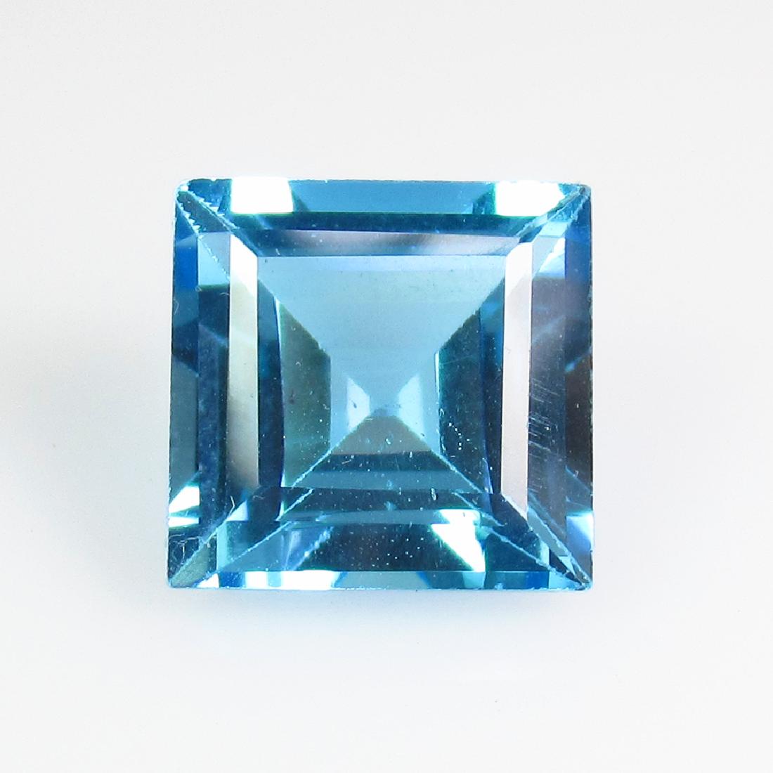 4.16 Ct Genuine Brazil Swiss Blue Topaz 9X9 mm Square (1 of 3)