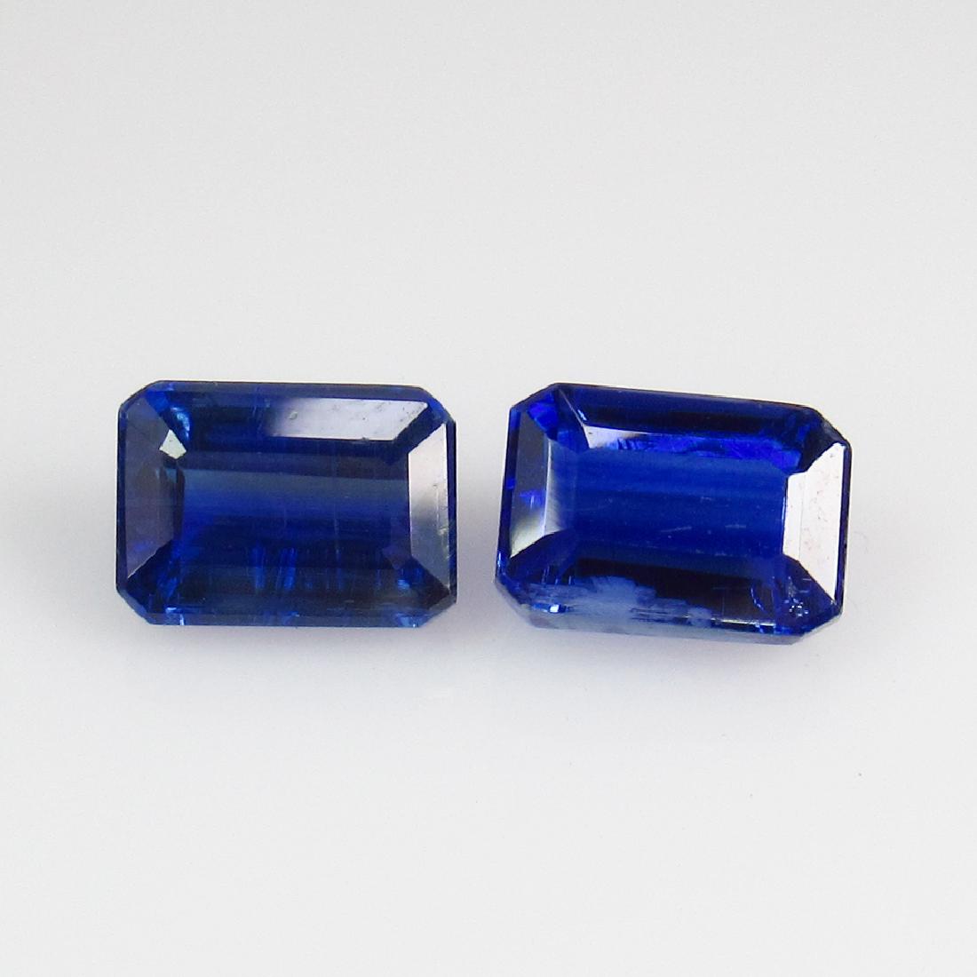 3.30 Ct Genuine Deep Blue Kyanite 7X5 mm Octagon Pair: No Reserve! Title: 3.30 Ct Genuine Deep Blue Kyanite 7X5 mm Octagon Pair Stone Clarity: VS Gemstones: Natural Kyanite Carat Weights: 3.3 Size/Dimensions: 7.10 x 5.10 x 4.10 mm / 2 PC's Additional Info