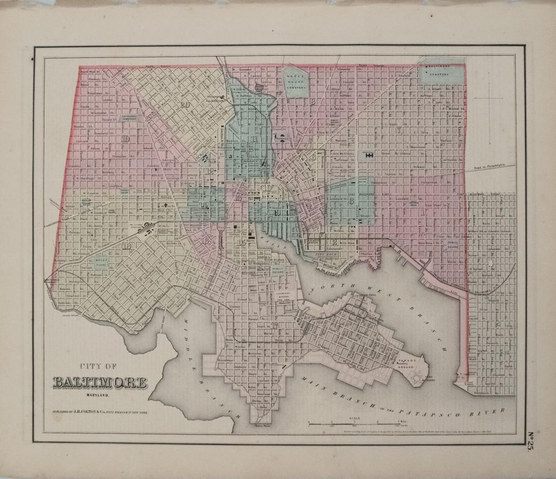 1855 Colton Map of Baltimore -- City of Baltimore (1 of 1)
