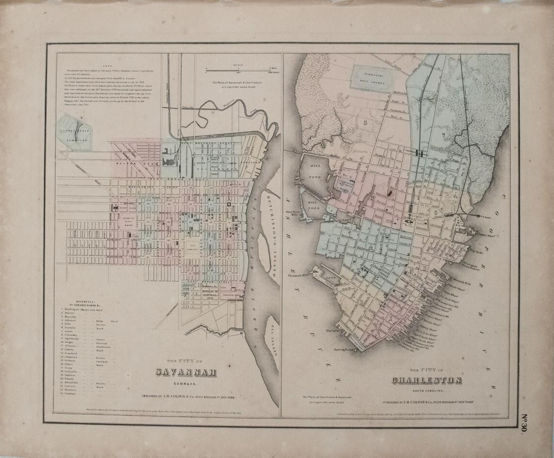1855 Colton Map of Charleston and Savannah -- The City (1 of 1)