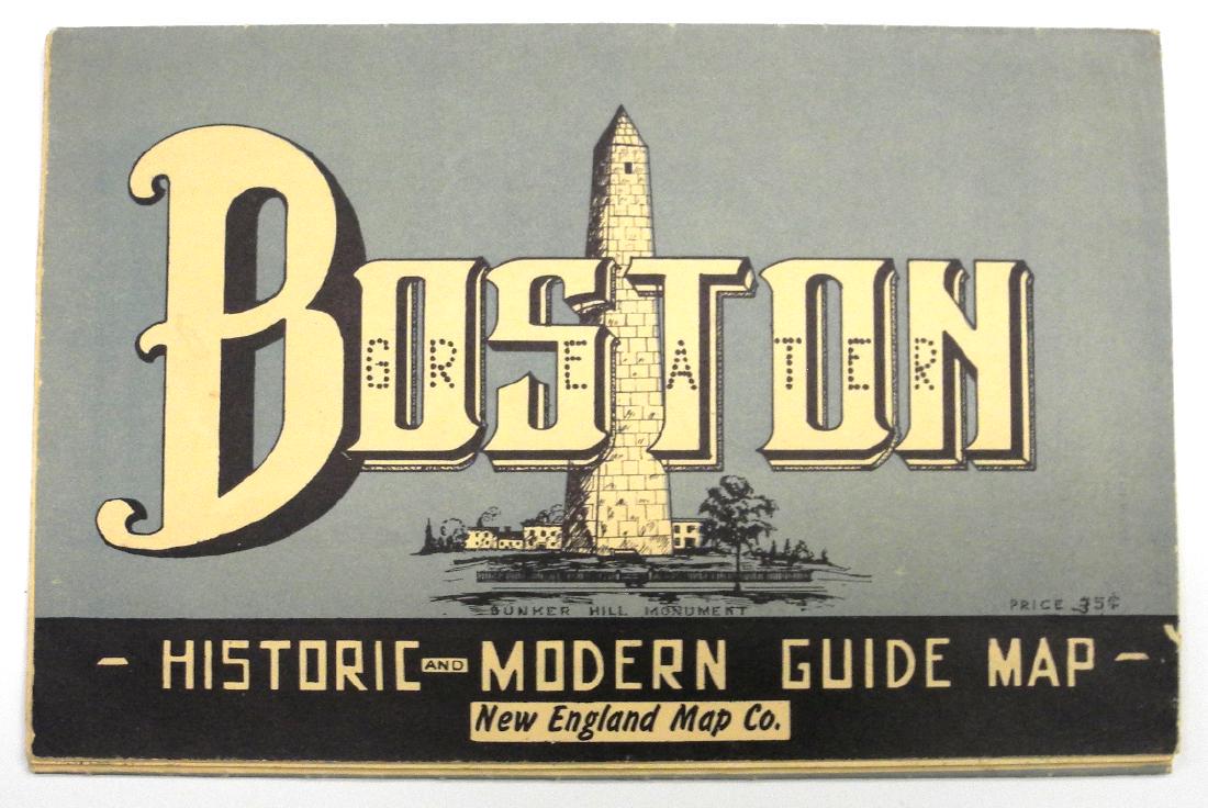 Maps Showing Locations of Greater Boston Historic and: Title: Maps Showing Locations of Greater Boston Historic and Modern Sites Publication Date: c1945 Cartographer: PARKER, LAURENCE H. Publisher: NEW ENGLAND MAP CO. Size: 15.75 X 21 Illustrated map with