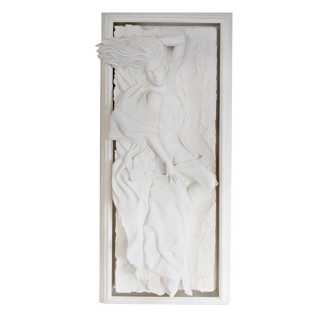 1980s Bill Mack "Affection" Bonded Sand Nude Wall Bas: Titled "Affection" 1990's. Made with a unique technique utilizing bonded sand. Numbered 48/50. Bill Mack is a contemporary American sculptor and painter born in Minneapolis, Minnesota. He attended Uni