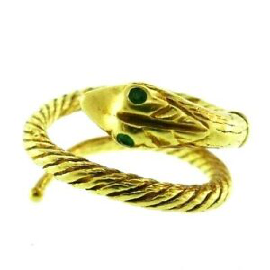 CARTIER 18k Yellow Gold & Emerald Snake Ring Vintage & (1 of 1)