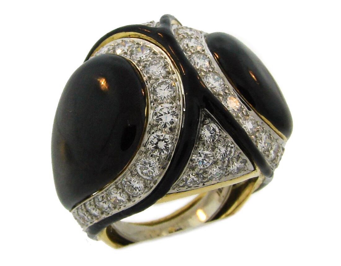 1980s DAVID WEBB ENAMEL DIAMOND YELLOW GOLD COCKTAIL (1 of 11)