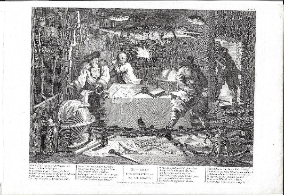 1803 Hogarth Hudibras Beats Sidrophel: 1803 William Hogarth engraving “Hudibras beats Sidrophel and his man Whacum”, published by G & J Robinson, London. Fine, measures 17 x 12”. Reserve: $50.00 Shipping: Domestic: Flat-rate of $5.00