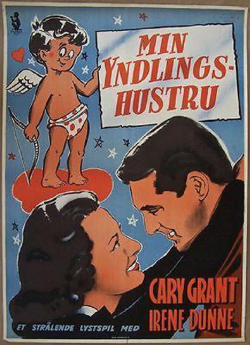 1940 DANISH MOVIE POSTER " MY FAVORITE WIFE " FUN GRANT (1 of 1)
