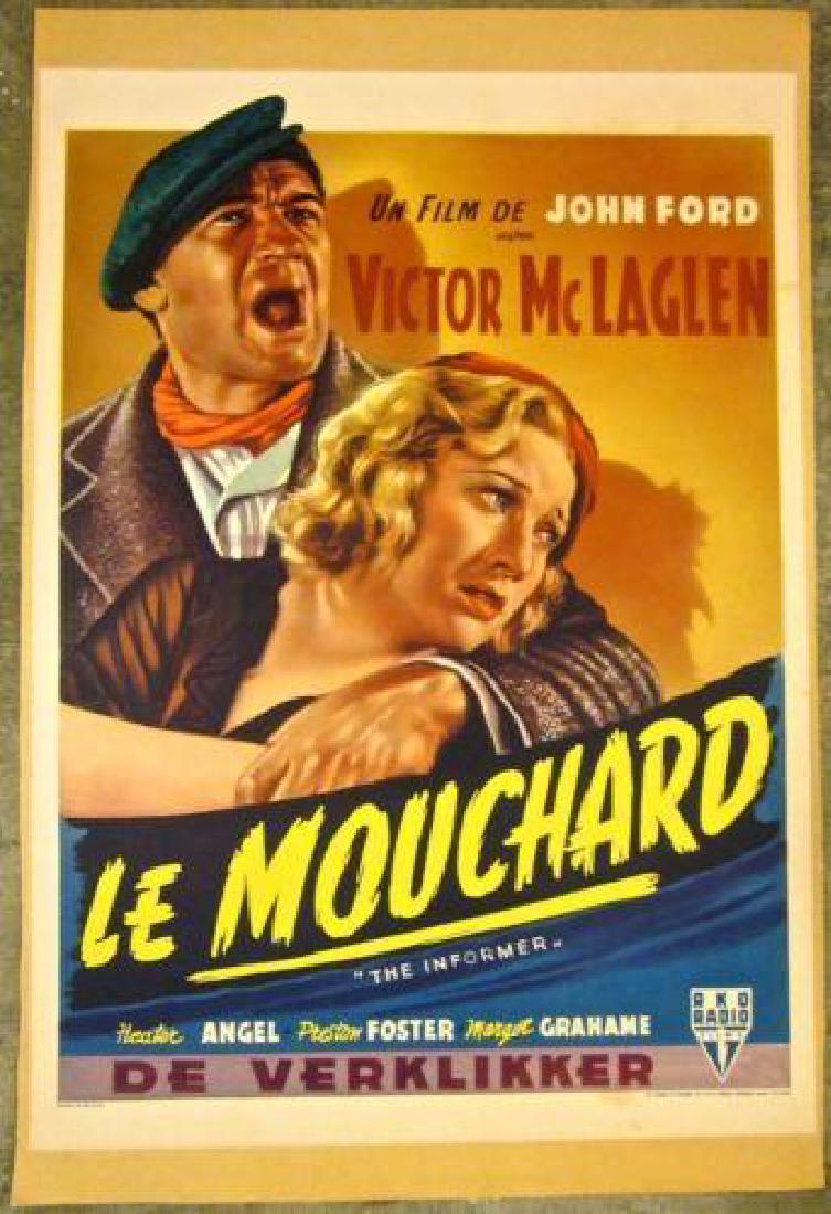 THE INFORMER " VINTAGE R50'S BELGIAN LB POSTER " JOHN: Description THE INFORMER " VINTAGE R50'S BELGIAN LB POSTER " JOHN FORD DIRECTED CLASSIC ART! Vintage R50's Belgian Linen Backed Movie Advertising poster (14 1/4" x 20") Poster has some staining at the
