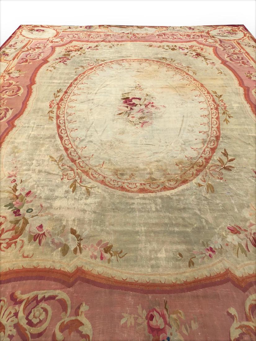 Rare Antique French Napoleon III Aubusson Rug Beige (1 of 12)