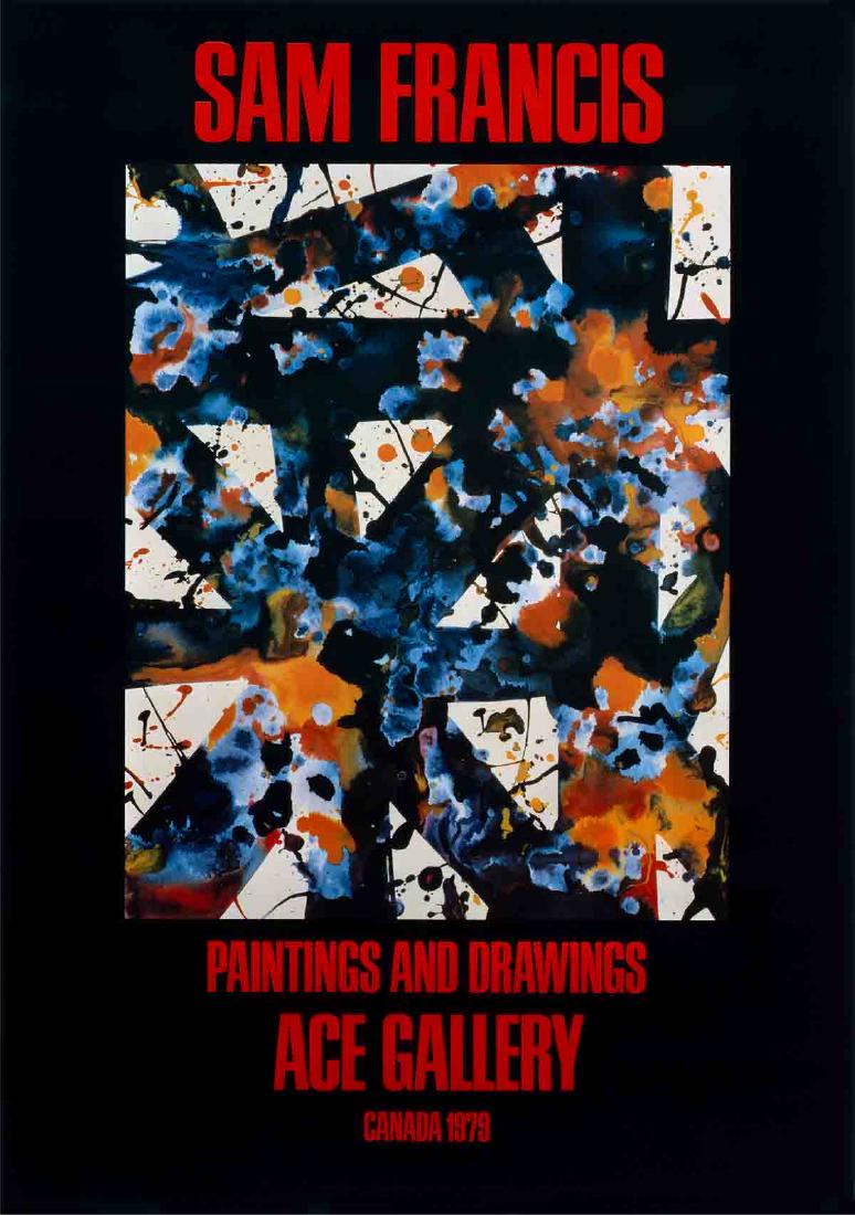 Sam Francis: Paintings and Drawings: Paintings and Drawings by Sam Francis, 1979 Unsigned Offset Lithograph. Paper size is 55 x 40 inches, with an image size of 55 x 40 inches. The Offset Lithograph is from an unknown edition size. and i