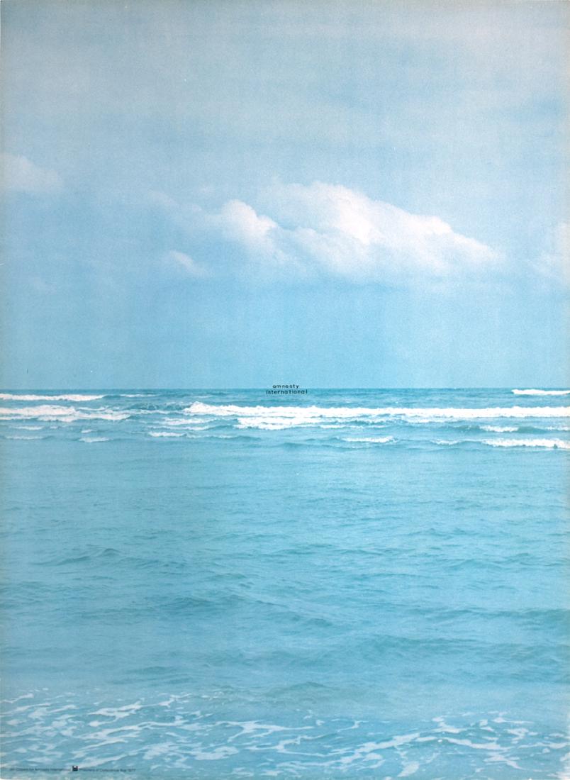 Jan Dibbets: Amnesty International: "Amnesty International" by Jan Dibbets, 1977 Unsigned Offset Lithograph. Paper size is 30.5 x 22.75 inches, with an image size of 30.5 x 22.75 inches. The Offset Lithograph is from an unknown edition