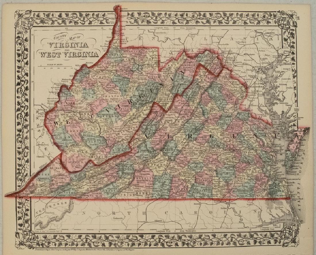1876 Mitchell Map of Virginia, West Wirginia [verso] (1 of 2)