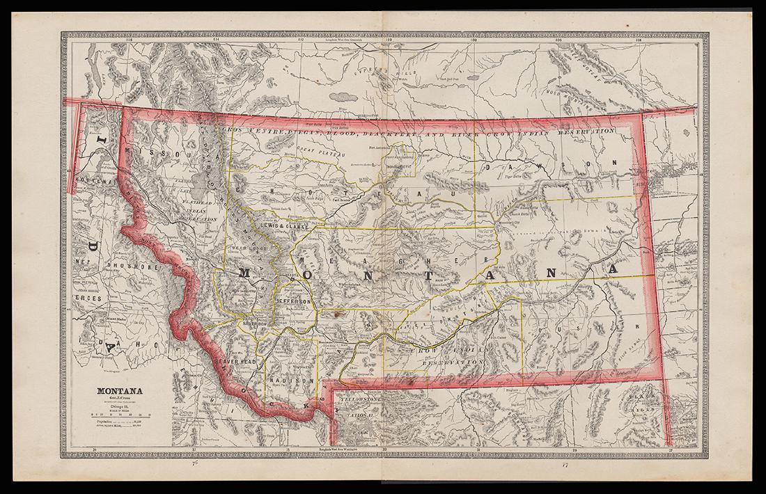 Scarce Cram map of Montana (1 of 5)