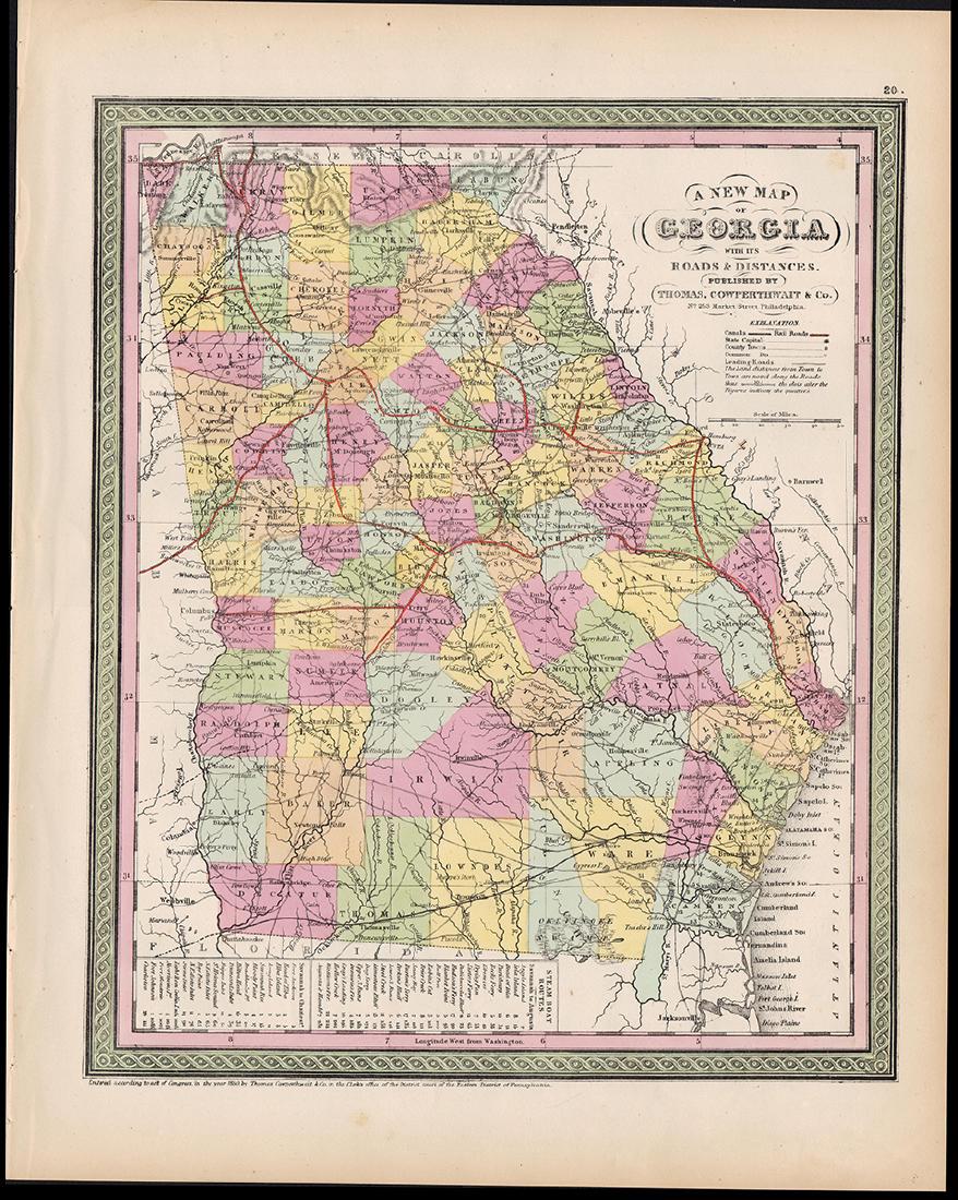 Great pre-Civil War map of Georgia (1 of 4)