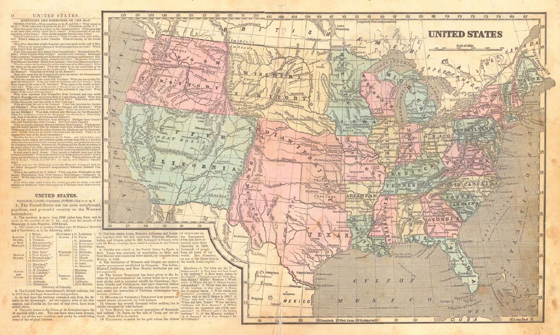 United States: Title: United States Publication Date: 1851 Cartographer: MORSE, SIDNEY EDWARDS Publisher: HARPER & BROTHERS Size: 10.3Height - 15Width From his, "A system of geography, for the use of schools..." Wax