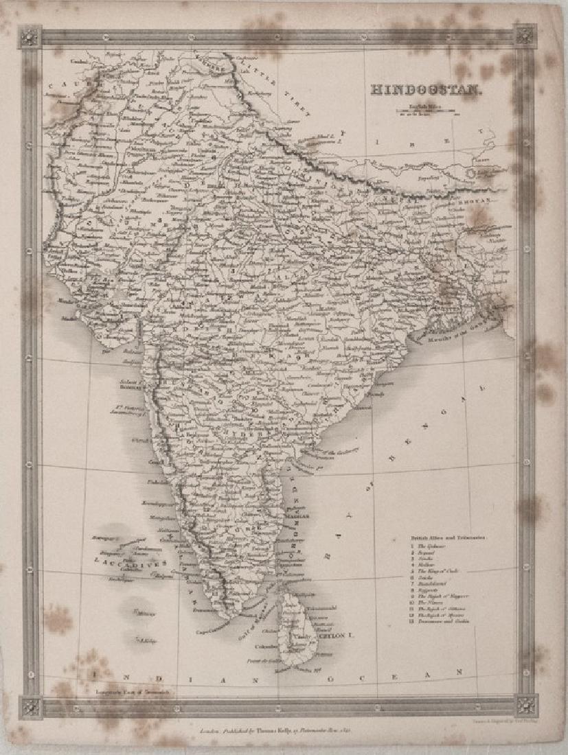 1842 Kelly Map of India and Sri Lanka -- Hindoostan (1 of 1)