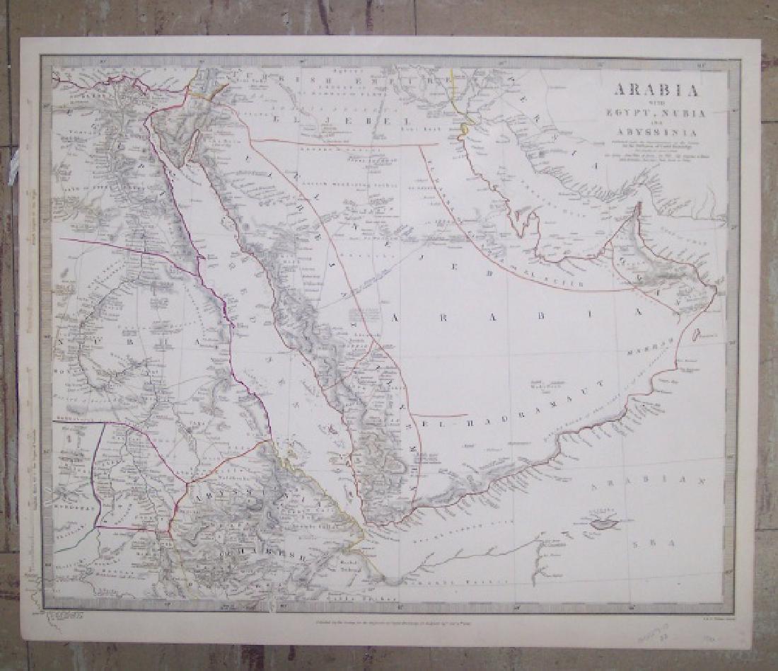 Arabia With Egypt, Nubia and Abyssinia: Title: Arabia With Egypt, Nubia and Abyssinia Publication Date: 1843-09-15 Cartographer: WALKER, J. & C. Publisher: SOCIETY FOR THE DIFFUSION OF USEFUL KNOWLEDGE/S.D.U.K. Size: 12.5Height - 15.5Width