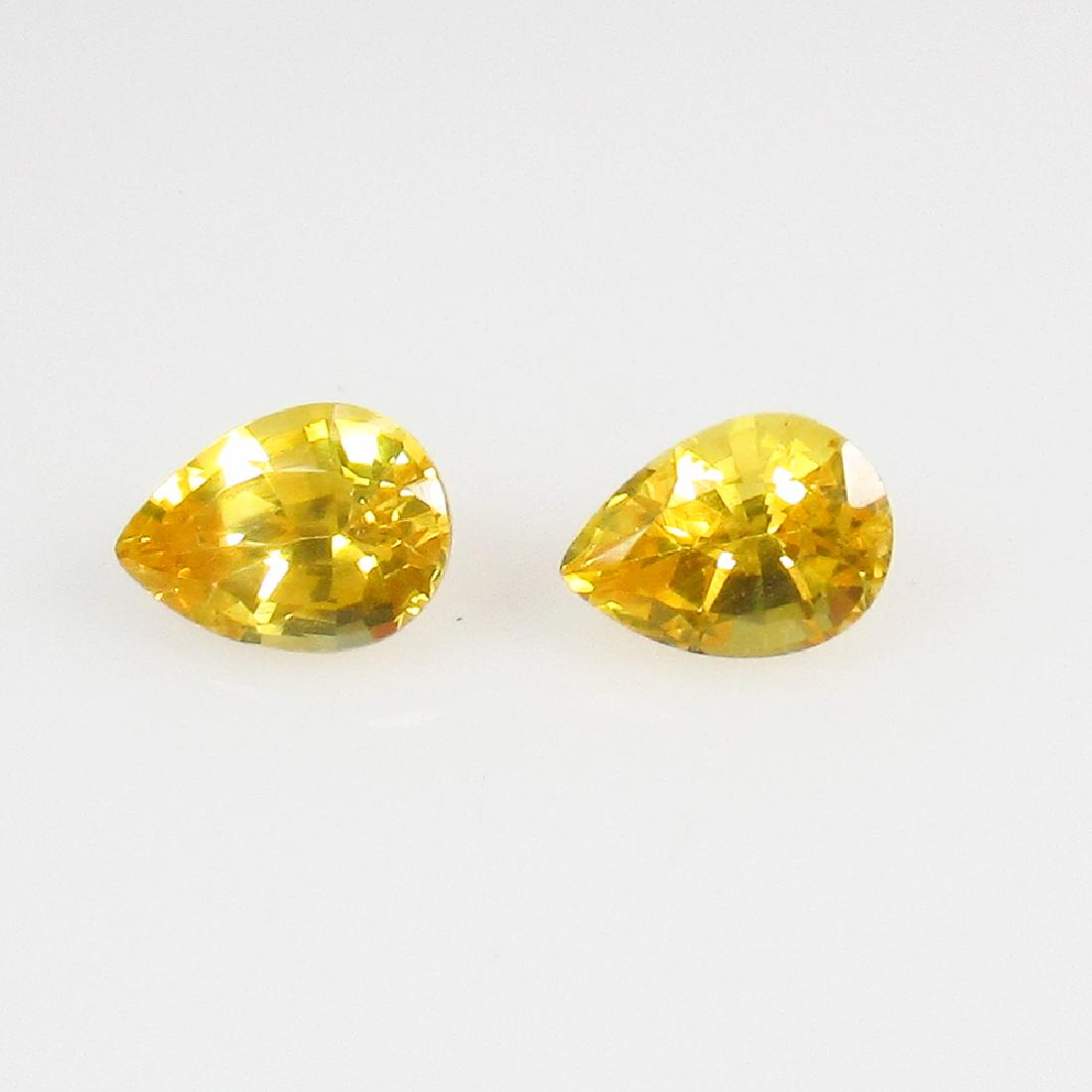 0.50 Ctw Natural Yellow Sapphire 4X3 mm Pear Pair (1 of 2)