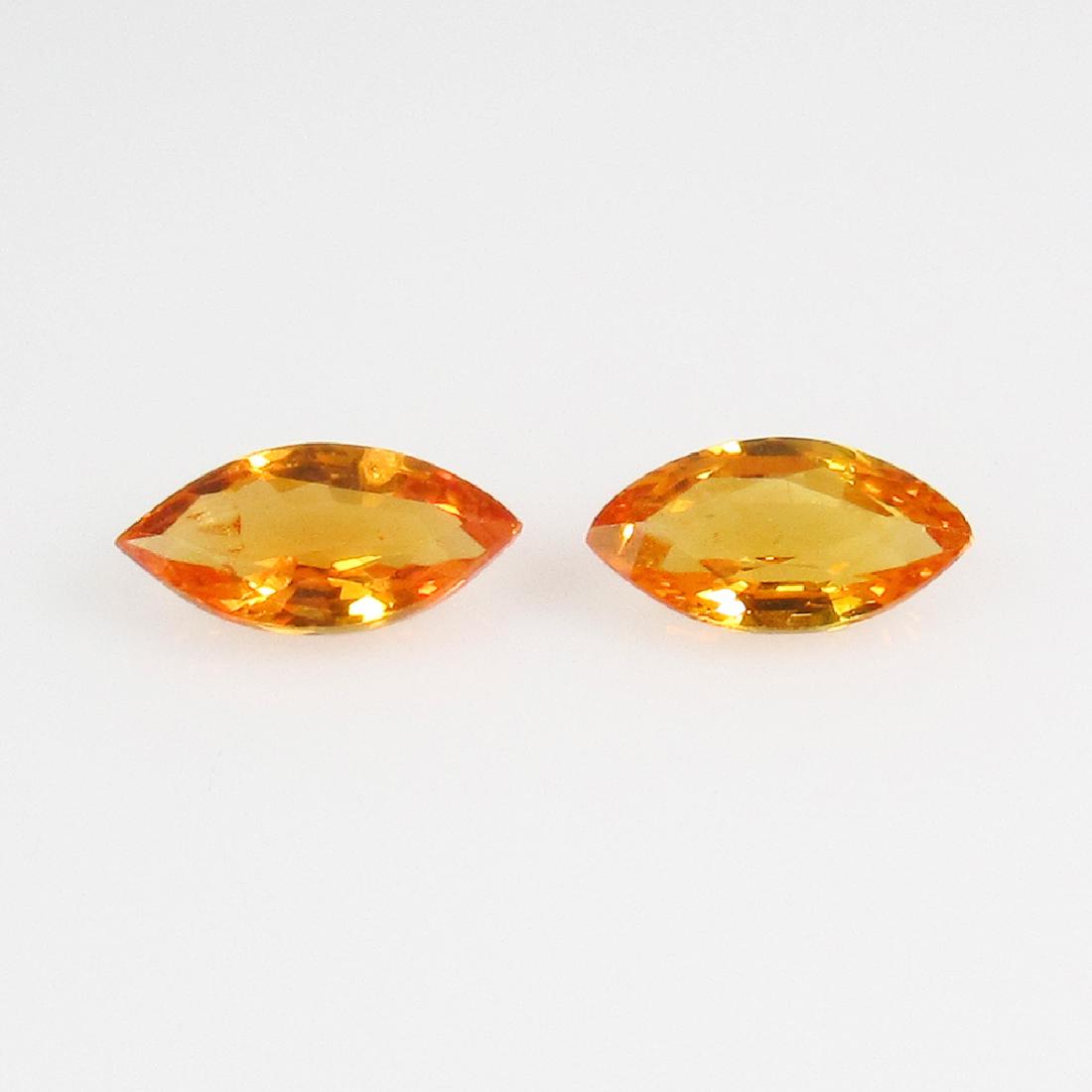 0.66 Ctw Natural Orange Sapphire Marquise Pair (1 of 2)