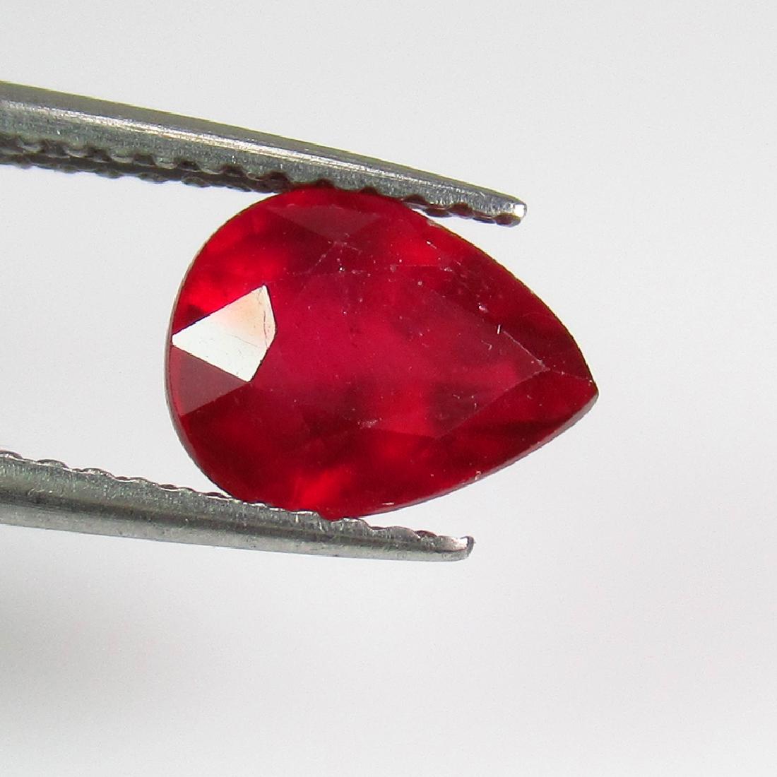 1.86 Ct Genuine Mozambique Red Ruby Pear Cut (1 of 2)