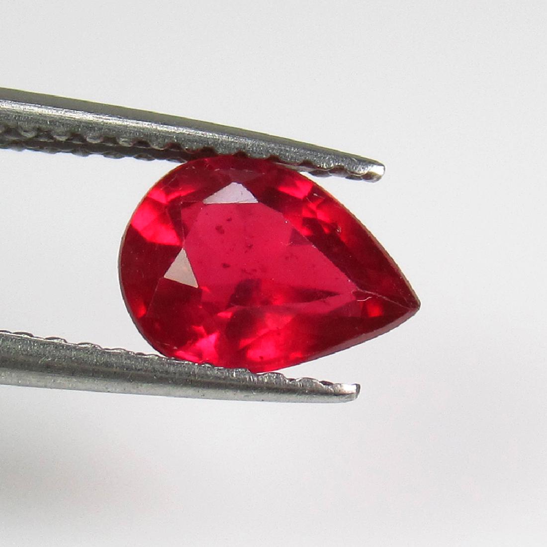 1.32 Ct Genuine Mozambique Red Ruby Pear Cut (1 of 2)