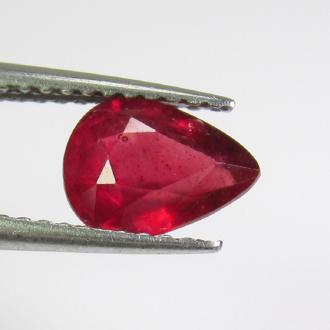 1.20 Ct Genuine Mozambique Red Ruby 8X6 mm Pear Cut (1 of 2)
