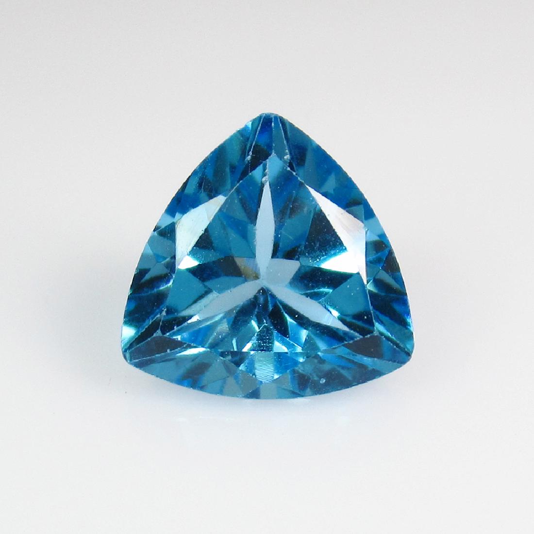 3.75 Ct Genuine Swiss Blue Topaz 10X10 mm Trillion Cut (1 of 2)