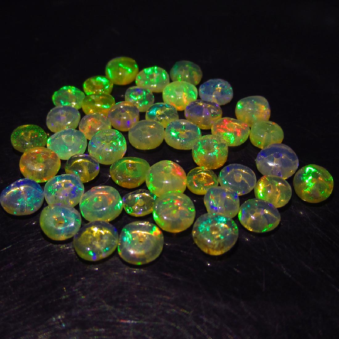 4.79 Ct Genuine 44 Drilled Multi-Color Fire Round Opal (1 of 2)