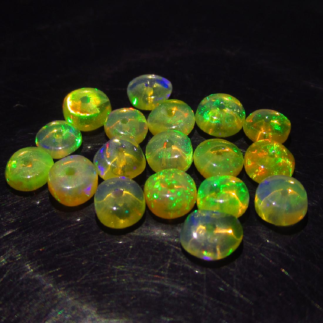 3.73 Ct Genuine 18 Drilled Multi-Color Fire Round Opal (1 of 2)